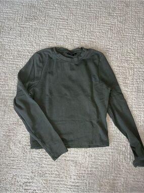 PrAna Cropped Long Sleeve in Olive Green